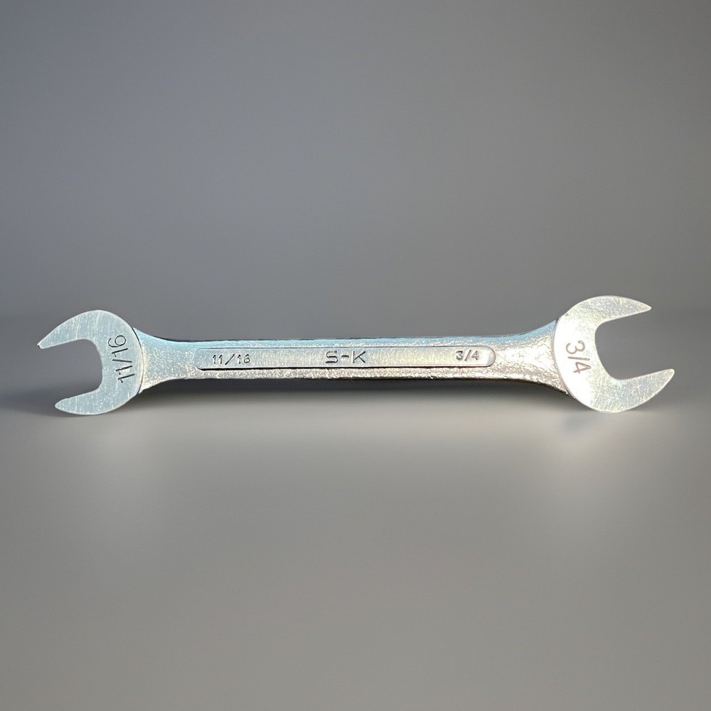S-K Alloy Open Ended Mechanics Wrench 11/16" - 3/4" O-2224 0-2224‎ Forged in USA